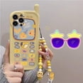 thumbnail image 2 of Cute Phone Case Compatible with iPhone 15 Series, Kawaii Classic Mobile Phone Case with Invisible Stand for Women Girls for iPhone 15 Series with Bracelets (iPhone 15 plus) Yellow, 2 of 7