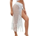 thumbnail image 4 of Frontwalk Women Sarong Crochet Beach Cover Up Summer Casual High Waist Long Skirt Swimwear, 4 of 5