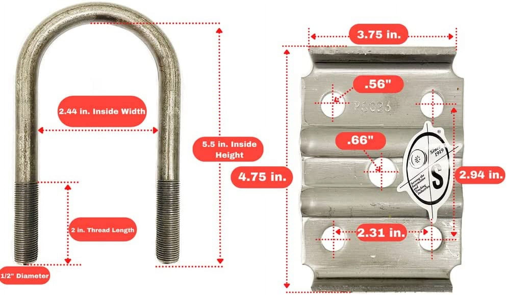 Southwest Wheel™ Greaseable 3,500 lbs. Tandem Trailer Axle Suspension Kit (Leaf Springs, Hanger & U-Bolt kit)