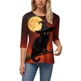 thumbnail image 5 of Godom Women's Halloween Shirts Graphic T Shirts 3/4 Sleeve Pullover Tops Fall Clothes 2025, 5 of 6