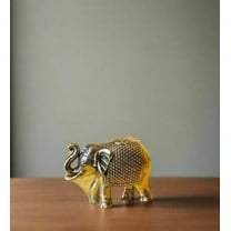 set of 2 Handcrafted Brass Elephant Statue – Lucky Decor for Vastu & Feng Shui