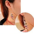 thumbnail image 4 of UDIYO Women Bohemian Retro Peacock Eardrop Pendant Rhinestone Big Dangle Drop Earrings, 4 of 5