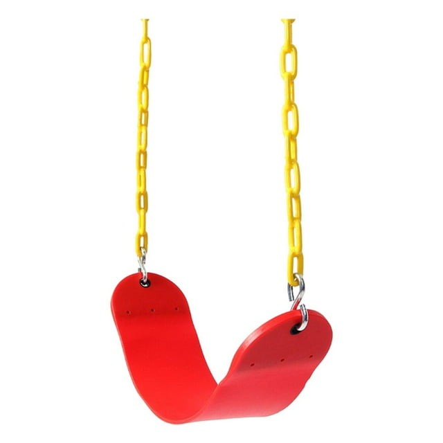Asiento de columpio de EVA duradero con cadena de 66 pulgadas, repuesto para columpio de jardín o parque infantil. rojo