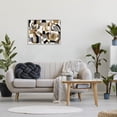 thumbnail image 2 of Brown Overlapping Geometric Shapes Abstract Painting Gray Framed Art Print Wall Art, 2 of 7