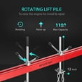 thumbnail image 2 of SPECSTAR 1100 Lbs Engine Support Bar Transverse Hoist for Motor Transmission with 2 Points Lift Holder and Dual Hooks, 2 of 4