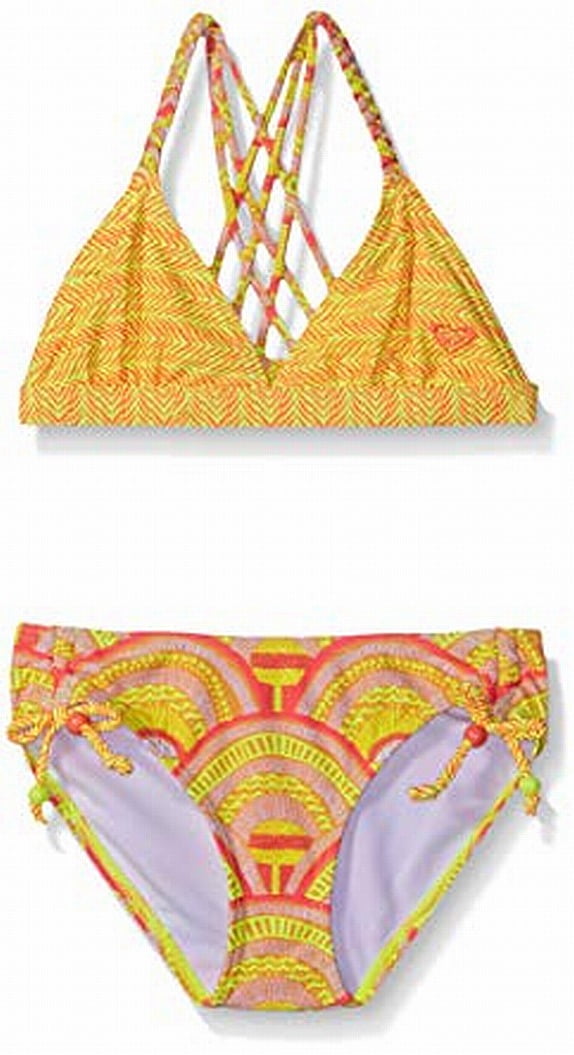 Roxy Swimwear Orange Girls Lattice Bikini Set Swimwear 16 Walmart