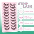 thumbnail image 2 of False Eyelashes Fluffy Look Strip Lashes Mink Wispy Fake Lashes Charming Fake Eyelashes 10 Pairs, 2 of 7