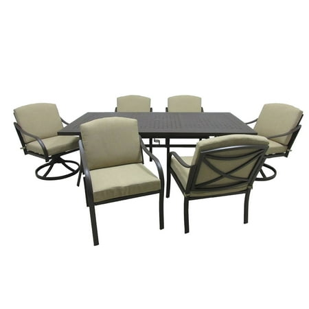 Outdoor Innovation Lido Aluminum 7 Piece Rectangular Patio Dining Outdoor Innovation Lido Aluminum 7 Piece Rectangular Patio Dining Set With Cushions