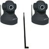 Foscam Indoor Pan/Tilt Wireless Cameras with 9 dBi Antenna, 2pk