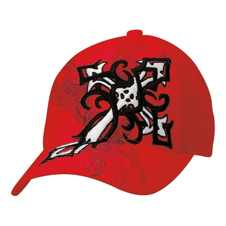 - Blazin Roxx Women's Flexfit Cross Graphic Design Cap Red OS