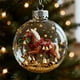 thumbnail image 2 of Seyotauo Christmas Horse Ornament Collection - Clear Acrylic Baubles with Intricate Equestrian Scenes, Metallic Tops & Golden Glitter for Holiday Centerpieces/Curio Cabinets, Gifts for Horse Lovers, 2 of 5