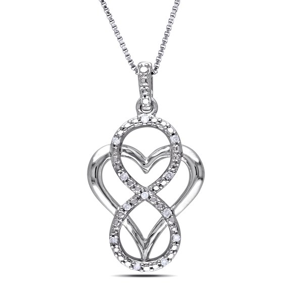 Everly Women's Diamond Accent Sterling Silver Infinity Heart Pendant with Chain