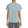 thumbnail image 3 of ClimateRight by Cuddl Duds Women’s and Women's Plus V-Neck Scrub Top with Anti-Bacterial Technology, 3 of 5