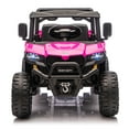 thumbnail image 4 of iRerts 24V Electric Ride on Dump Truck, 4WD Powered Ride on Car with Remote Control, 6 Wheel Suspension, Electric Dump Bed, Bluetooth Music, LED Light, Toddlers Ride on Toys for Kids Aged 3-5, Pink, 4 of 8