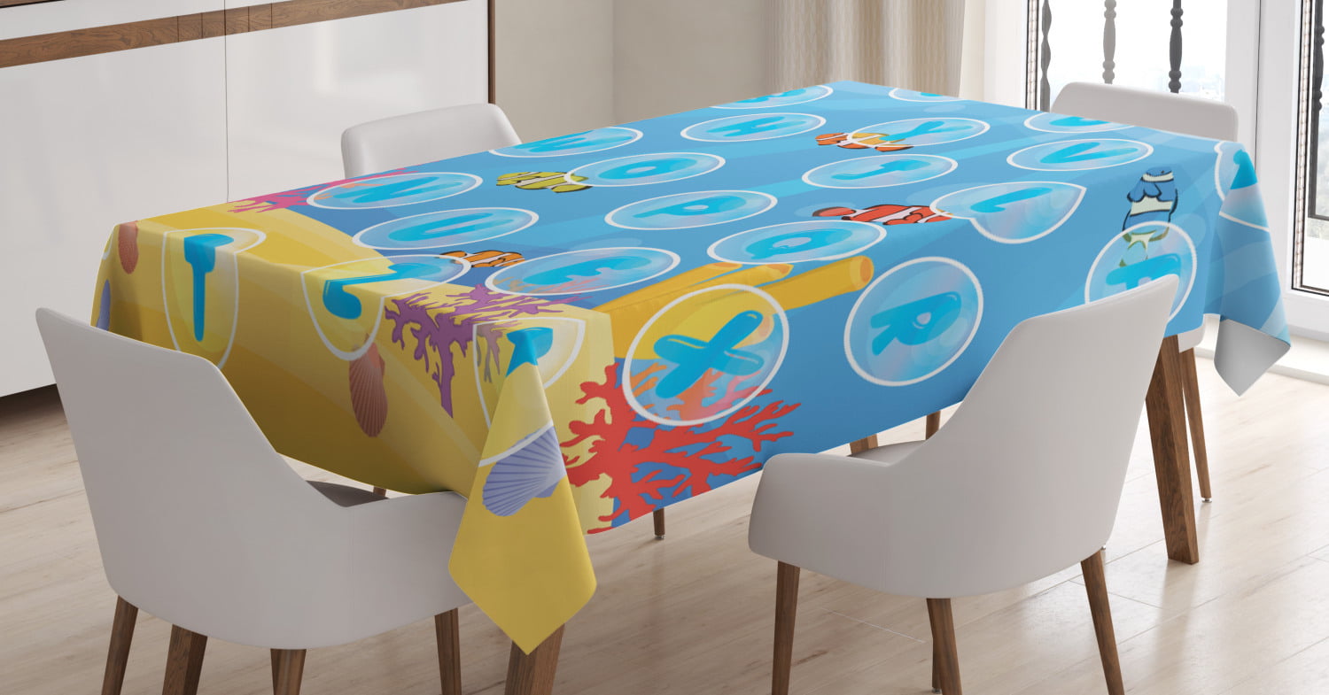Multicolor Rectangular Table Cover for Dining Room Kitchen Decor Ambesonne Nursery Airplane Tablecloth 60 X 90 Open Book with Air Balloon Rocket Airplane Flying Out Imagination Concept