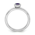 thumbnail image 3 of Sterling Silver Stackable Expressions Low 4mm Round Amethyst Ring - .24 cwt - Size 10, 3 of 4
