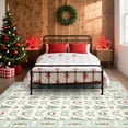thumbnail image 4 of Haperlare 4'x6' Christmas Area Rug Washable Rug, Non Slip Stain-Resistant Rug Christmas Tree & Floral Print Indoor Carpet for Living Room Bedroom Home Decor, Beige, 4 of 8