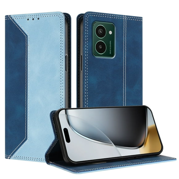 Phone Case for Nokia HMD Pulse Pro FOXDOCK Premium Leather,Creative Dual-Color Cover with Card Slot,Shockproof