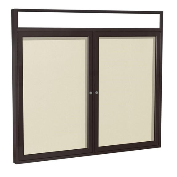 Ghent's Vinyl 36" x 48" 2 Door Enclosed Bulletin Board in Ivory