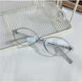 thumbnail image 6 of Transparent Gray Anti-blue Light Reading Glasses +3.00 Oval Plastic Classic Readers 3.00 for Women, 6 of 6