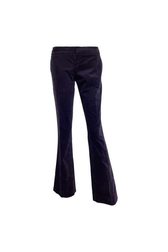 Pre-Owned Gucci Buckle Detail Bell Pants in Violet Corduroy