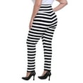 thumbnail image 6 of HDE Womens Plus Size Graphic Leggings Halloween Costume Tights Black and White Horizontal Stripes 2X, 6 of 6