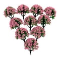 thumbnail image 2 of Milaget 10pc 1:200 Train Railroad Scenery Landscape Model Trees HO Scale Flowers #3 Pink, 2 of 8