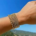 thumbnail image 6 of EOEMY Gold Bead Bracelet For Women 14K Gold Plated Bead Ball Stretchable Bracelet Gift-Gold-6mm, 6 of 9