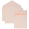 JAM Paper Wedding Invitation Set, Large, 5 1/2 x 7 3/4, Pink Card with White Envelope and Pink and Ivory Band Set, 50/pack