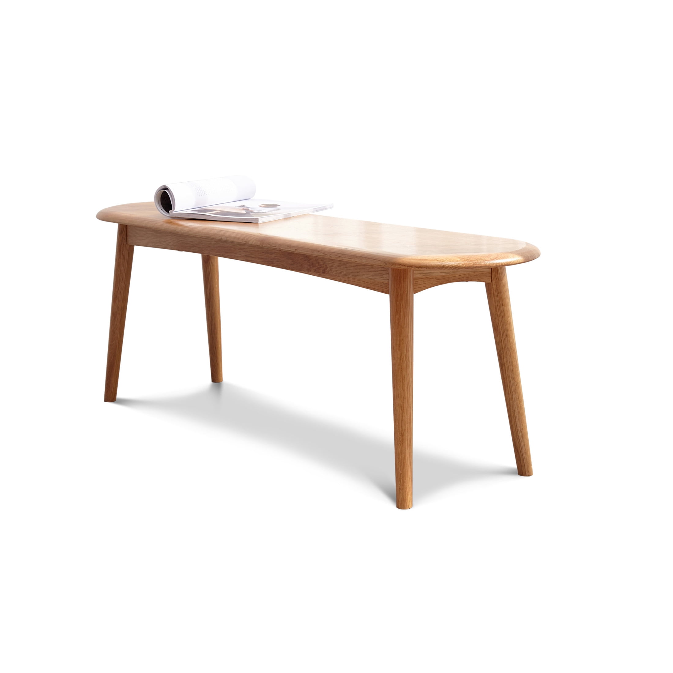 Noble House Natural Solid Oak Dining Bench, Half-Round Design with Wide Sitting Surface, Durable Oak Wood Bench for Dining Room, Living Room, or Entryway, Versatile Use, OAK