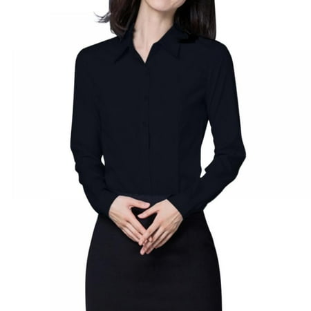 

Button Down Shirts for Women Tailored Long Sleeve Casual Business Professional Office Work Collared Dress Blouse