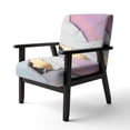 thumbnail image 3 of Designart "Ivory-Hued Geode Abstraction III" White Marble Upholstered Accent Chair - Modern Arm Chair For Bedroom, 3 of 5