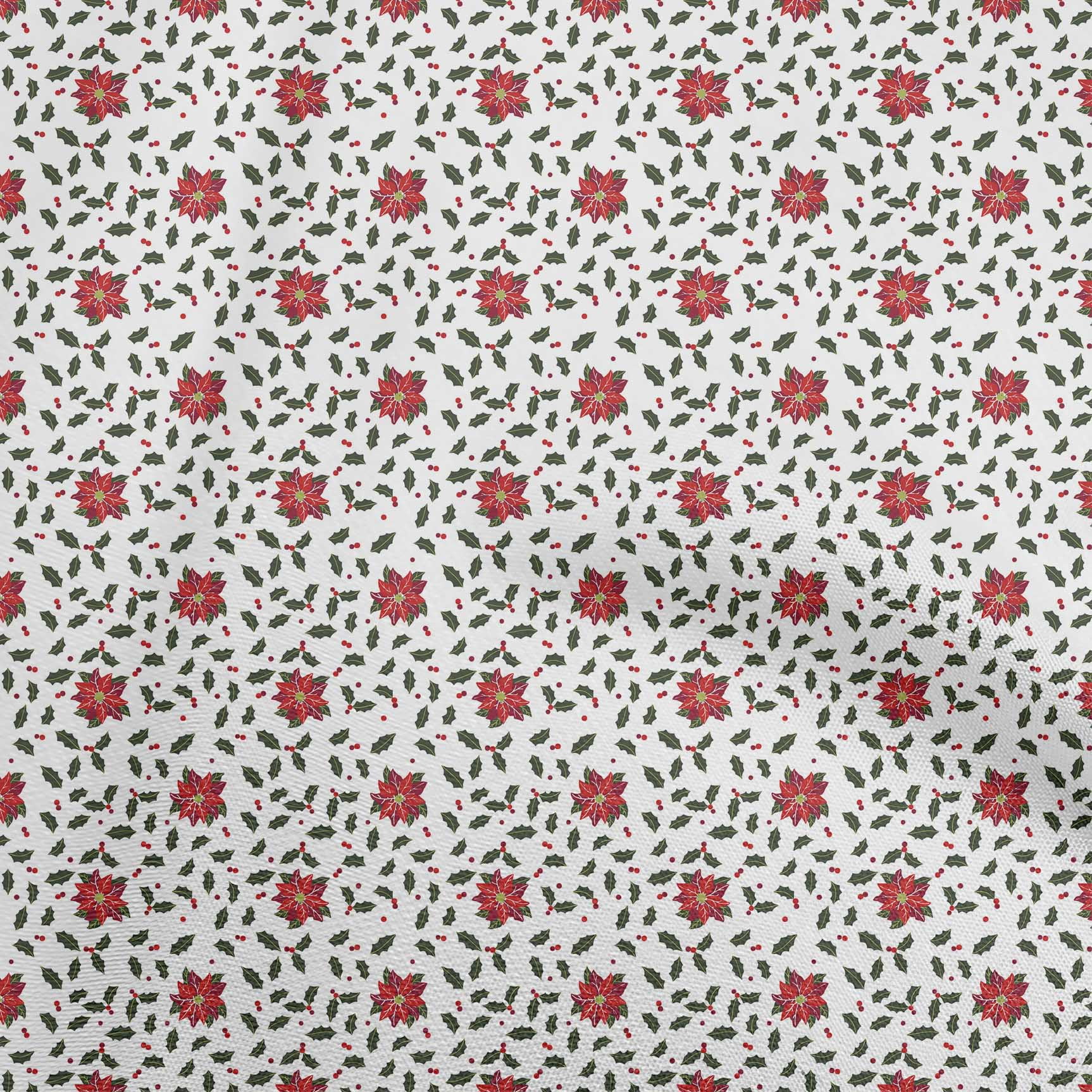 oneOone Cotton Poplin White Fabric Christmas Fabric For Sewing Printed Craft Fabric By The Yard 56 Inch Wide