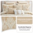 thumbnail image 6 of Lanco 100% Cotton Comforter Set California King Size , 9 Piece , Jacquard Bedding Set , Gold and White , Ultra-soft , All Season, 6 of 6