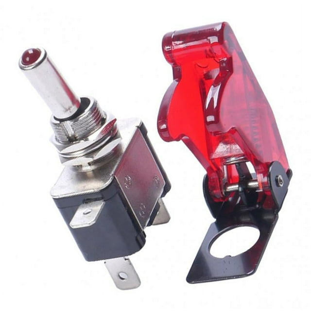 koolsoo electronicmall2017 Rocker Toggle Switch Auto Car Illuminated Led Switch w/ Cover red