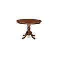 thumbnail image 2 of Dining Table Set - 3 Piece Round Kitchen Table with 2 Burgundy Chairs - Mahogany Finish, 2 of 5