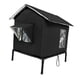 thumbnail image 5 of Casa para gatos al aire libre, refugio para gatitos, resistente al viento, a la intemperie, aislada, con patas elevadas negro, 5 of 9