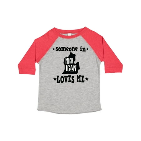 

Inktastic Michigan Travel Gift Someone Loves Me Gift Toddler Boy or Toddler Girl T-Shirt