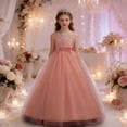 thumbnail image 6 of CHEEREAM Elegant Dress For Kids Puffy Layered Sleeveless Birthday Party Dresses Embroidered Princess Tulle Maxi Dress for Girls, 6 of 7