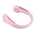 thumbnail image 2 of Ventilador de cuello USB de 3 niveles, bajo nivel de ruido, recargable, sin aspas, batería de larga duración, portátil, para ir de compras, viajar, al aire libre, color rosa, 2 of 15