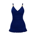 thumbnail image 6 of LYEAA Bathing Suit for Women One-Piece Backless Swimsuits Belly Control Drawstring Swimming Sets Loose Swimwear, 6 of 6