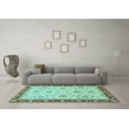 thumbnail image 3 of Ahgly Company Indoor Square Oriental Light Blue Traditional Area Rugs, 6' Square, 3 of 4