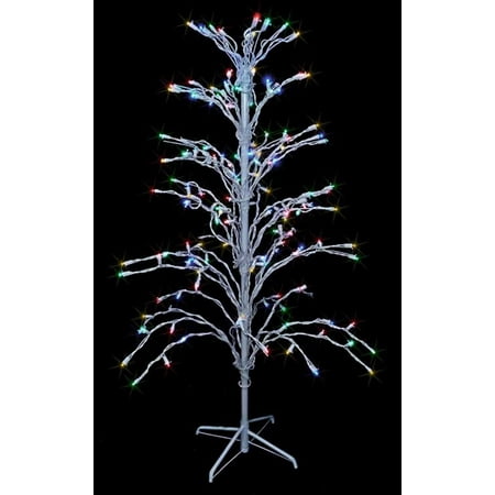 4' Multi LED Lighted Christmas Cascade Twig Tree Outdoor ...