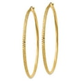 thumbnail image 2 of FB Jewels 14K Yellow Gold Knife Edge Diamond-cut Hollow Hoop Earrings, 2 of 4