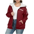 thumbnail image 2 of JUSLIO Hoodies for Women Fleece Thermal Shoulder Drop Long Sleeved Zipper Plus Size Hooded Sweatshirts Jackets, 2 of 4