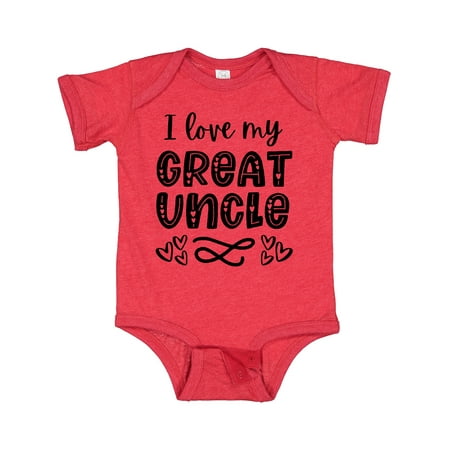 

Inktastic I Love My Great Uncle with Hearts Gift Baby Boy or Baby Girl Bodysuit