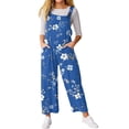 thumbnail image 2 of WTOBBY Women's Casual Sleeveless Jumpsuit with Retro Floral Print, Fashionable Loose Fit Design for Comfortable and Stylish Everyday Wear,Blue2XL, 2 of 5
