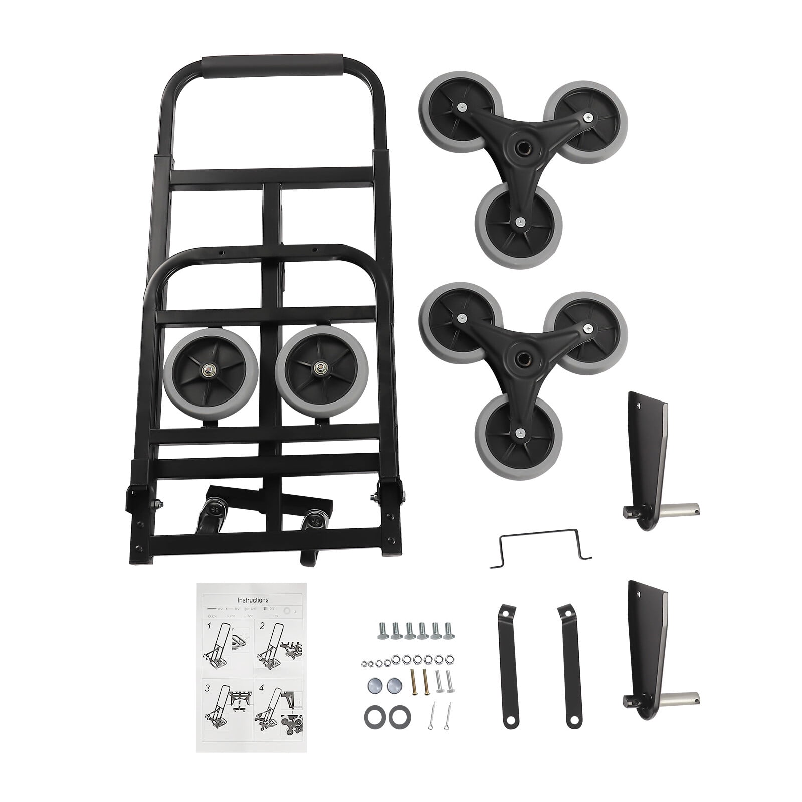 Heavy Duty Stair Climbing Cart Folding Hand Truck Dolly w/ Wheels 551lb Capacity