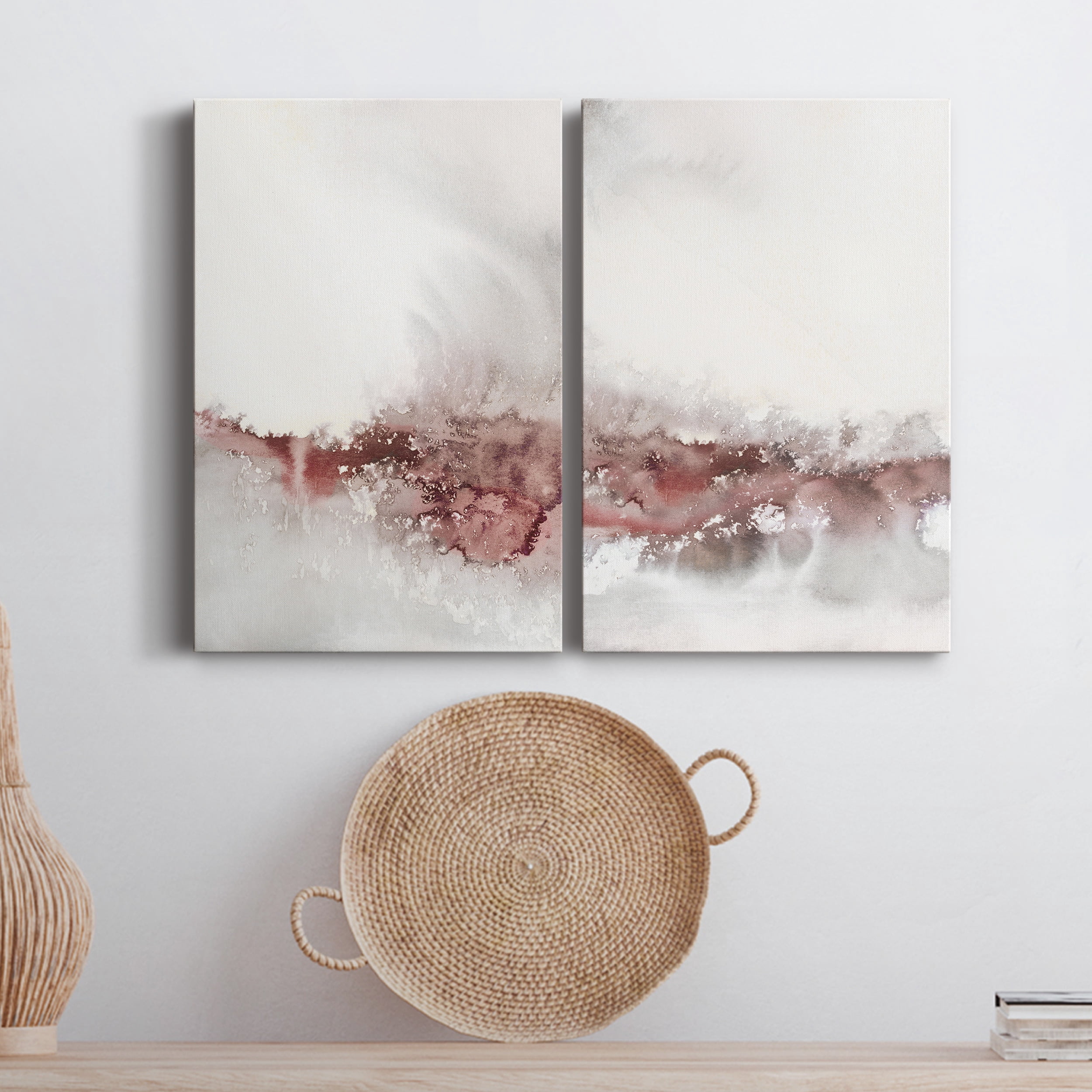 Soft Waves I Premium Gallery Wrapped Canvas - Ready to Hang - Set of 2 - 18 x 27 Each