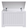 thumbnail image 2 of ZenSports 30'' Wooden Child Toy Box 150L Large Storage Chest MDF Organizer W/Safety Hinged Lid, White, 2 of 12
